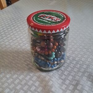 Colorful Beaded Jewelry Jar
